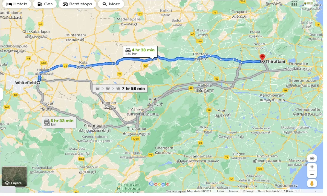 whitefield-to-thiruthani-one-way